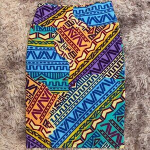 Lularoe Cassie Pencil Skirt (Multicolor Abstract Designs)